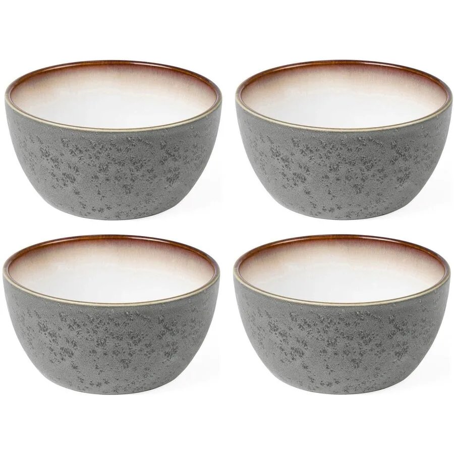 Schalen-Set BITZ Grau/Crème Steinzeug D 14 cm 4 Stk