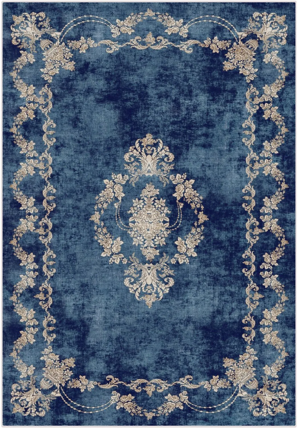 Wilton-teppe - Taknis (blå) (Størrelse: 80 x 150 cm)