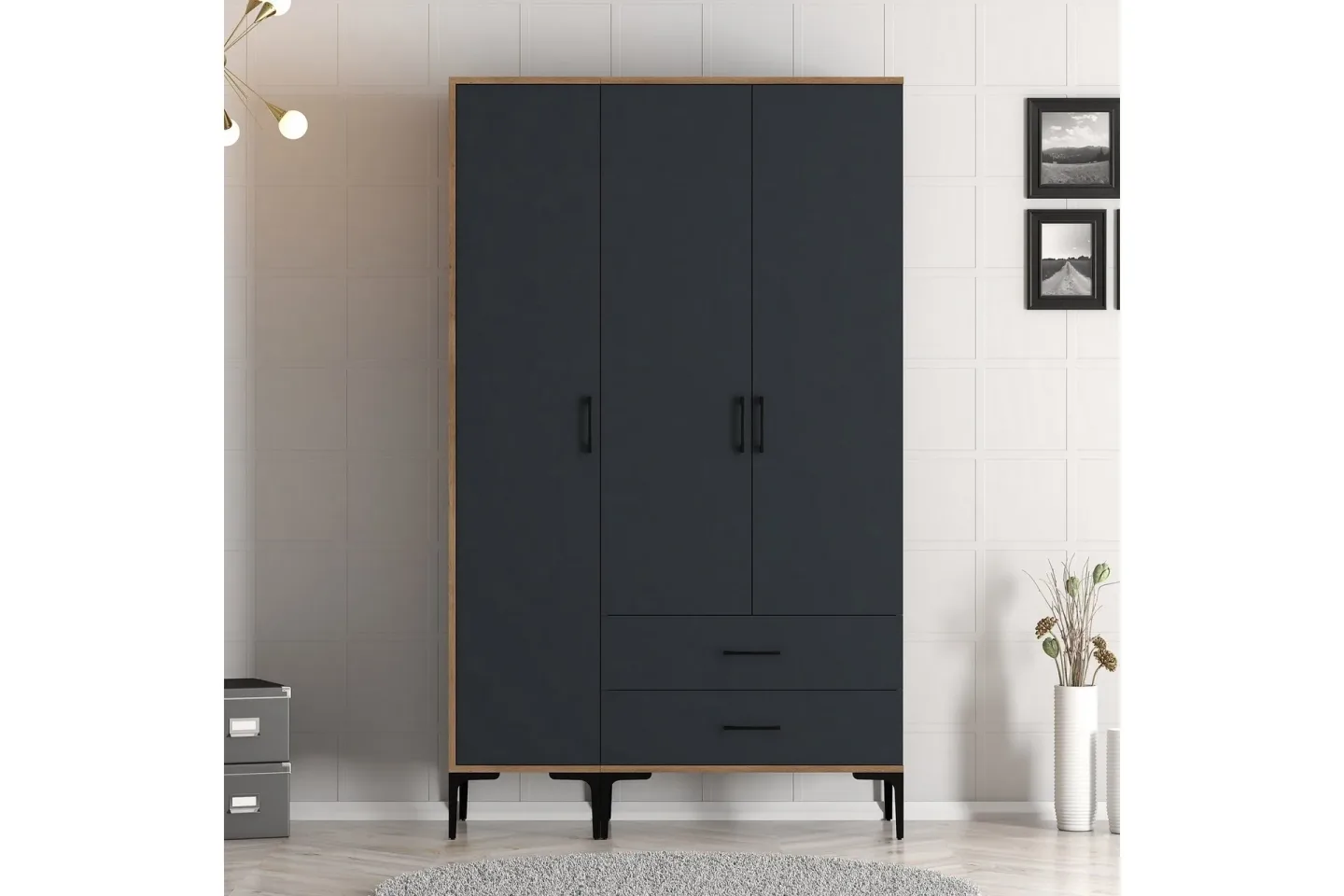 Kumsal Garderob 120 cm - Antracit