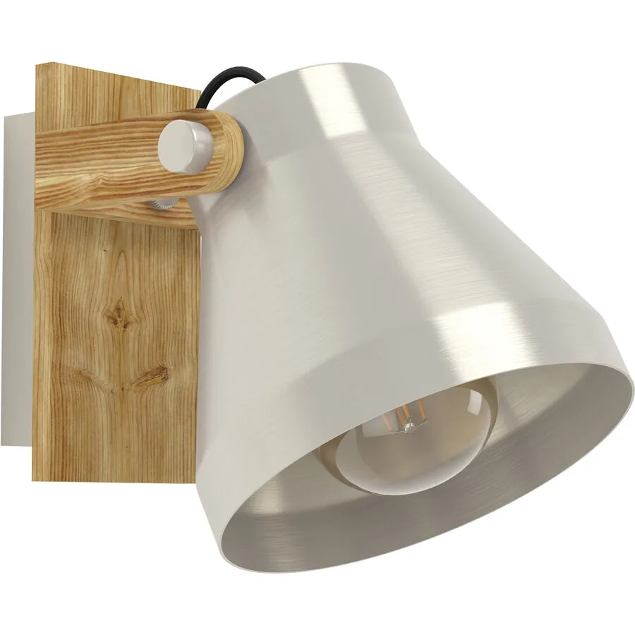 Eglo Spot Cawton Grau Stahl/Holz 19.5 cm - Material: Holz/Stahl
