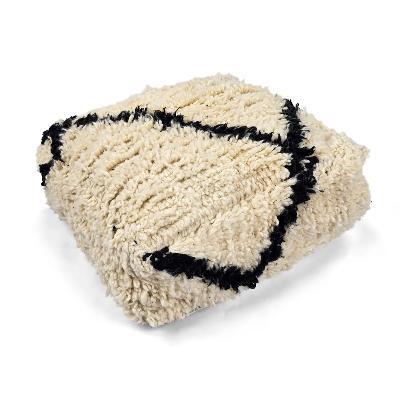 Sittepuff - Marokkansk Beni Ourain 006 (Størrelse: 60 x 60 cm)