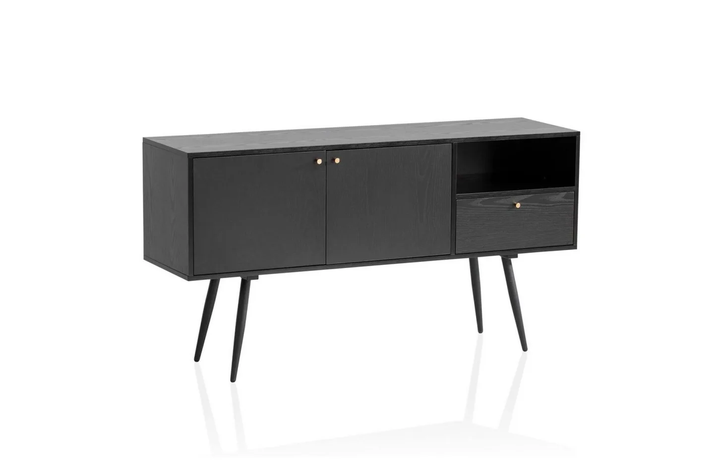 Sideboard Wohnling Melaminbelagd MDF 140 cm med 2 dörrar 1 låda Modern -