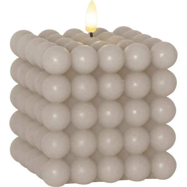 Star Trading - LED Blockljus Flamme Dot - Batteriljus - Beige