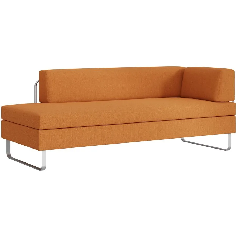 SWISS PLUS Bettsofa Bed for Living Singolo Orange Stoff 205 cm 85 cm - Möbel Konfigurator: Traummöbel individuell zusammenstellen - Schweizer