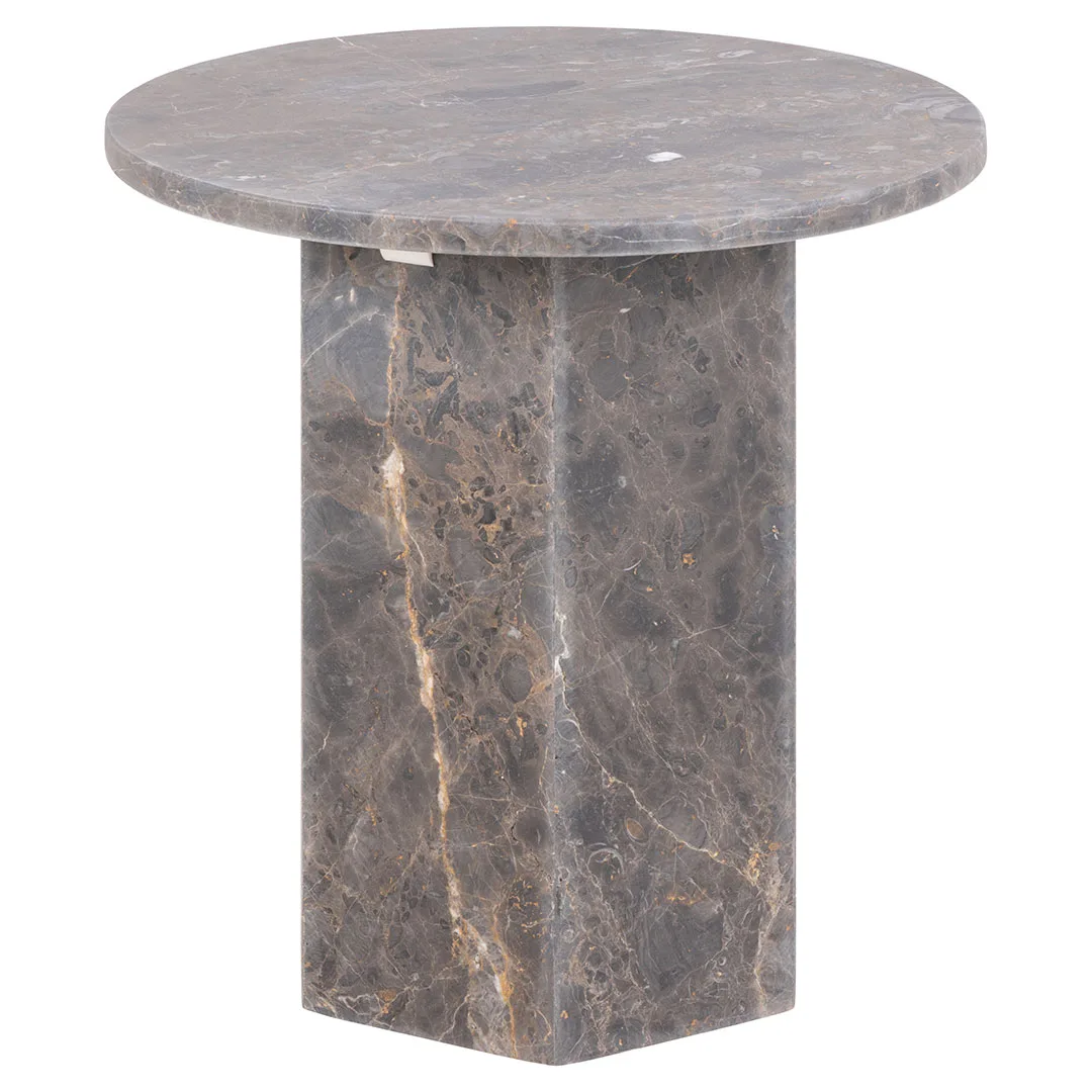Naxos Couchtisch Beistelltisch Ø50cm Marmor braun.