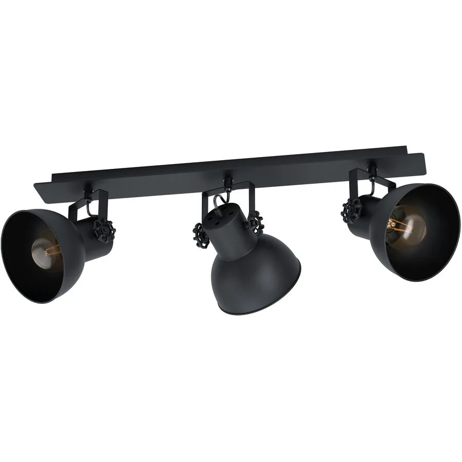 Eglo Spot Barnstaple 1 Schwarz Stahl/Holz 9 cm - Material: Holz/Stahl