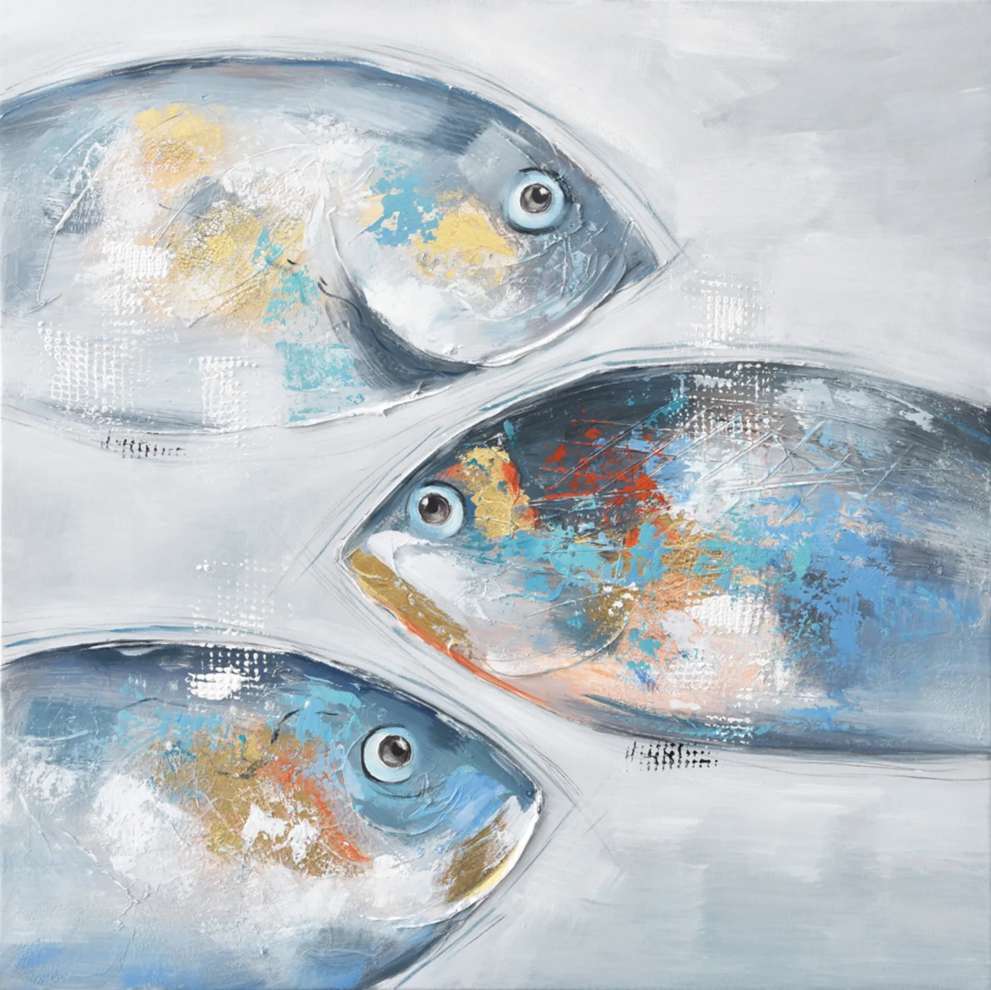 image LAND Gemälde Goldblaue Fische | Schubiger Möbel
