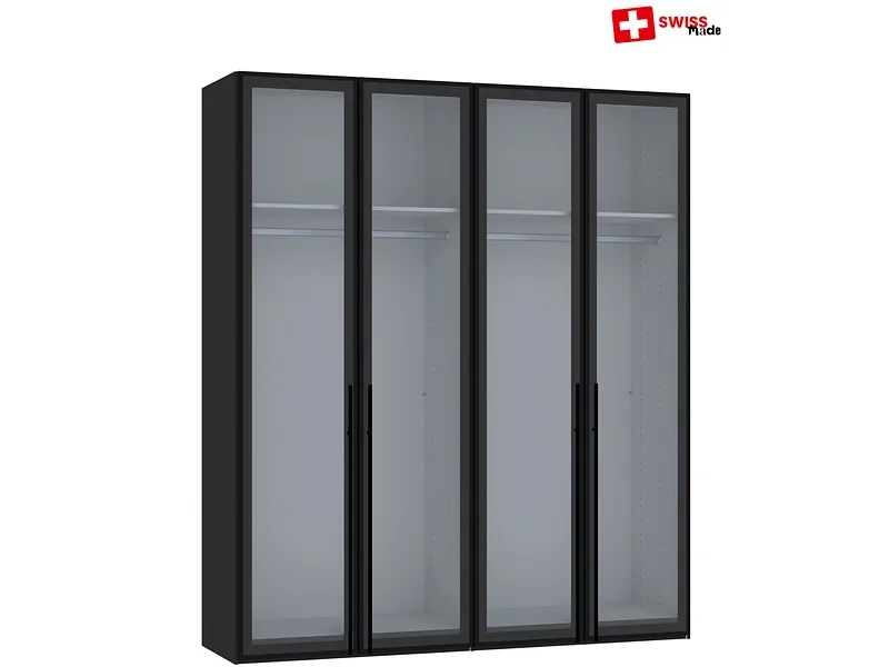 Drehtürenschrank EVOLUTION anthrazitschwarz 4 Türen