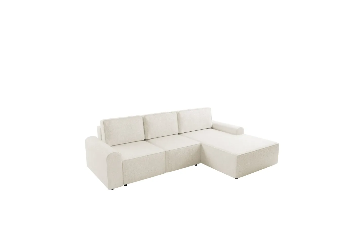 Bella Bäddsoffa med Divan 3-sits i Plysch - Beige