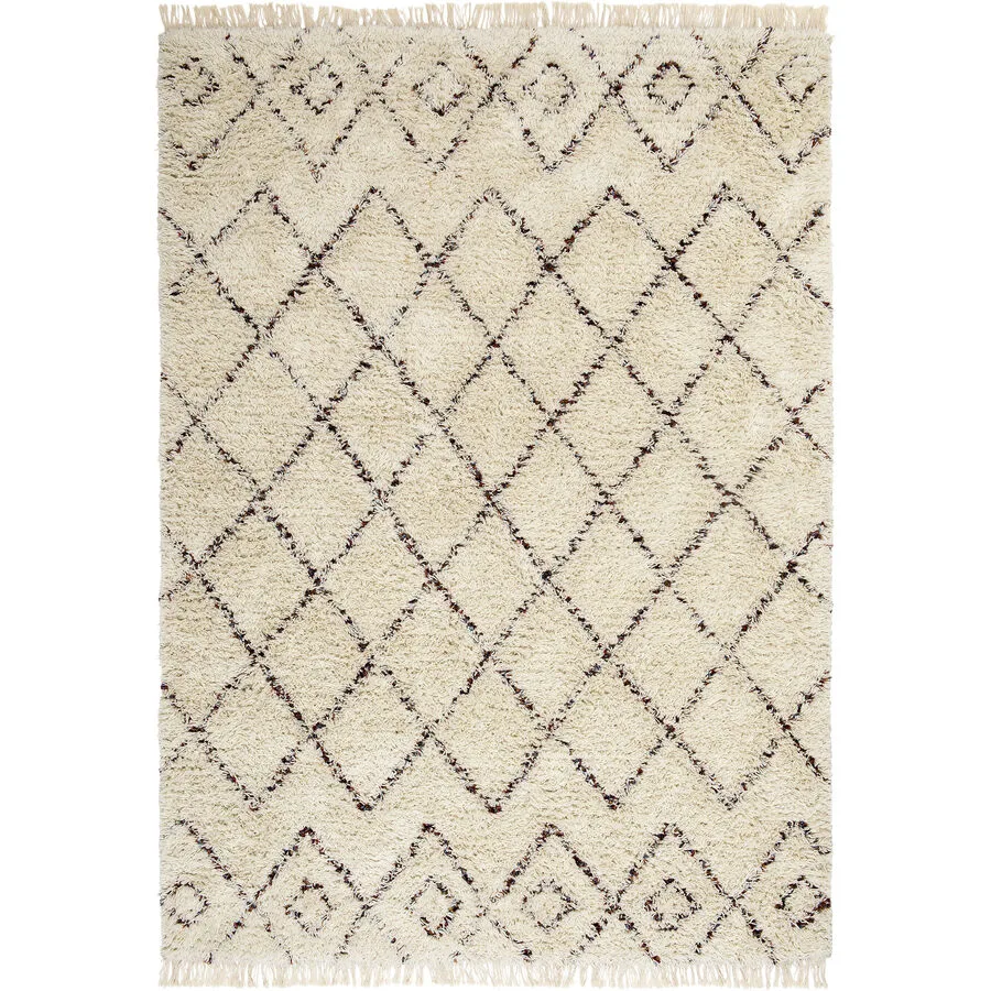 Teppich Sanya Beige Symmetrie Wolle 160 x 230 cm