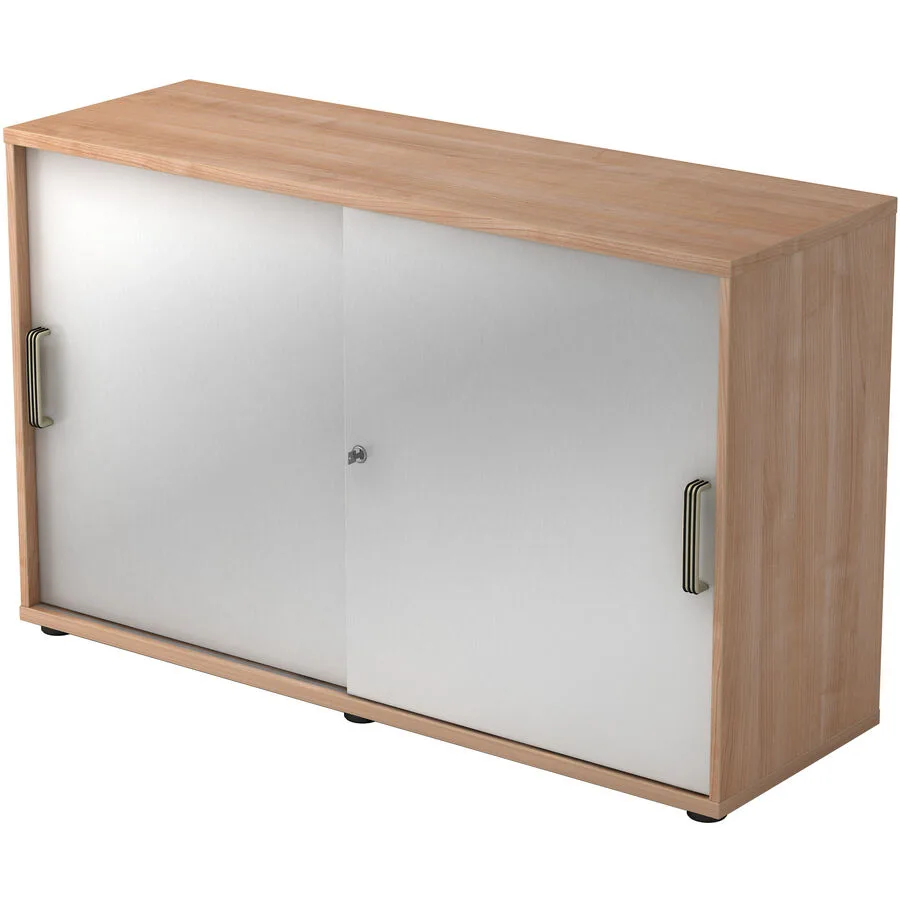 Aktenschrank Office Silber, Nussbaum Dekor Holzwerkstoff B 120 cm H 74.8 cm
