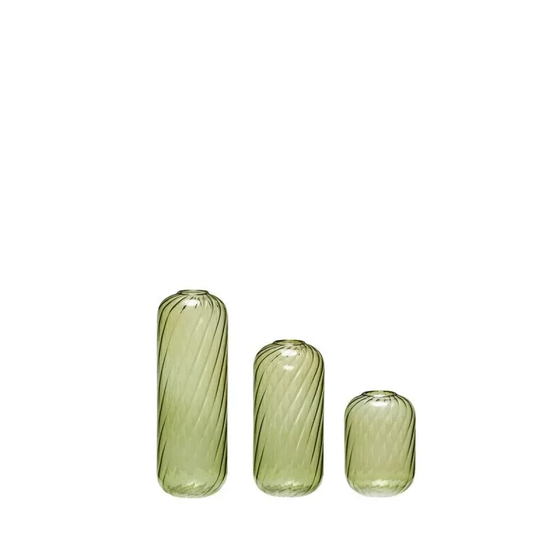 Hübsch Fleur Vase 3er-Pack Grün