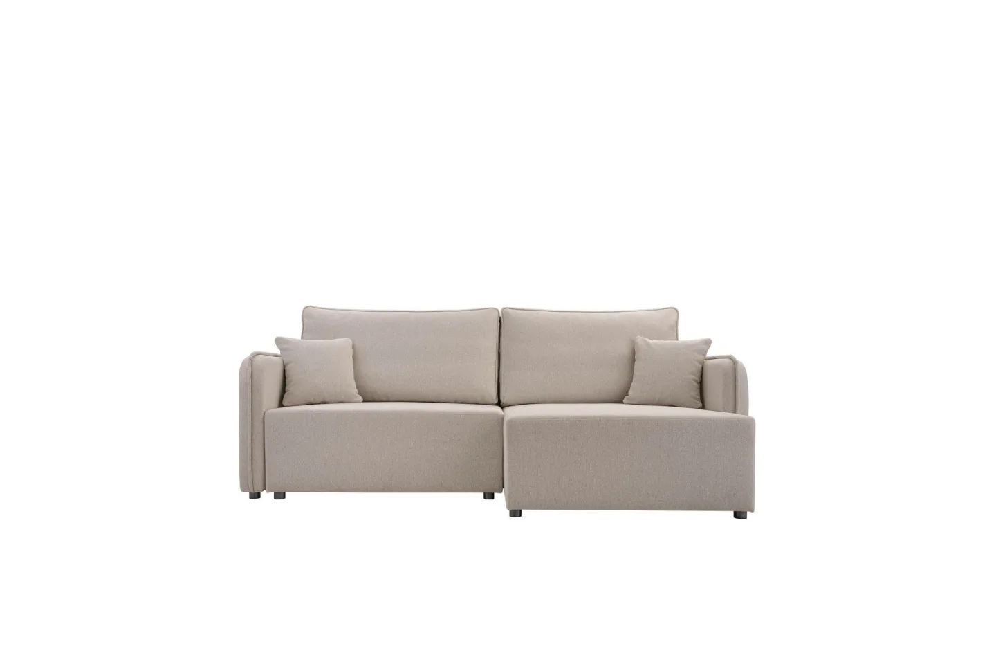 Chandru Bäddsoffa med Divan 3-sits i Plysch - Grå