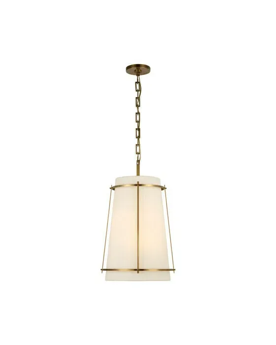 Callaway Medium Hanging Shade Antique Brass and Frosted Acrylic Diffuser
