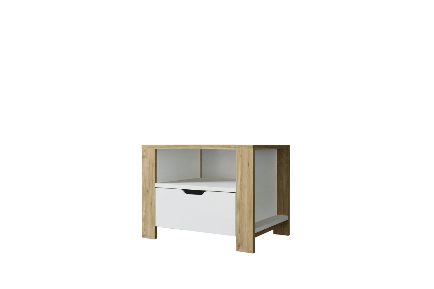 Nordhs Sängbord 60 cm - Ljusbrun/Vit