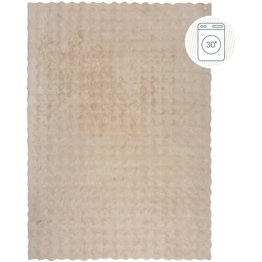 Teppich Waffy Ivory Einfarbig Polyester 230 x 160 cm