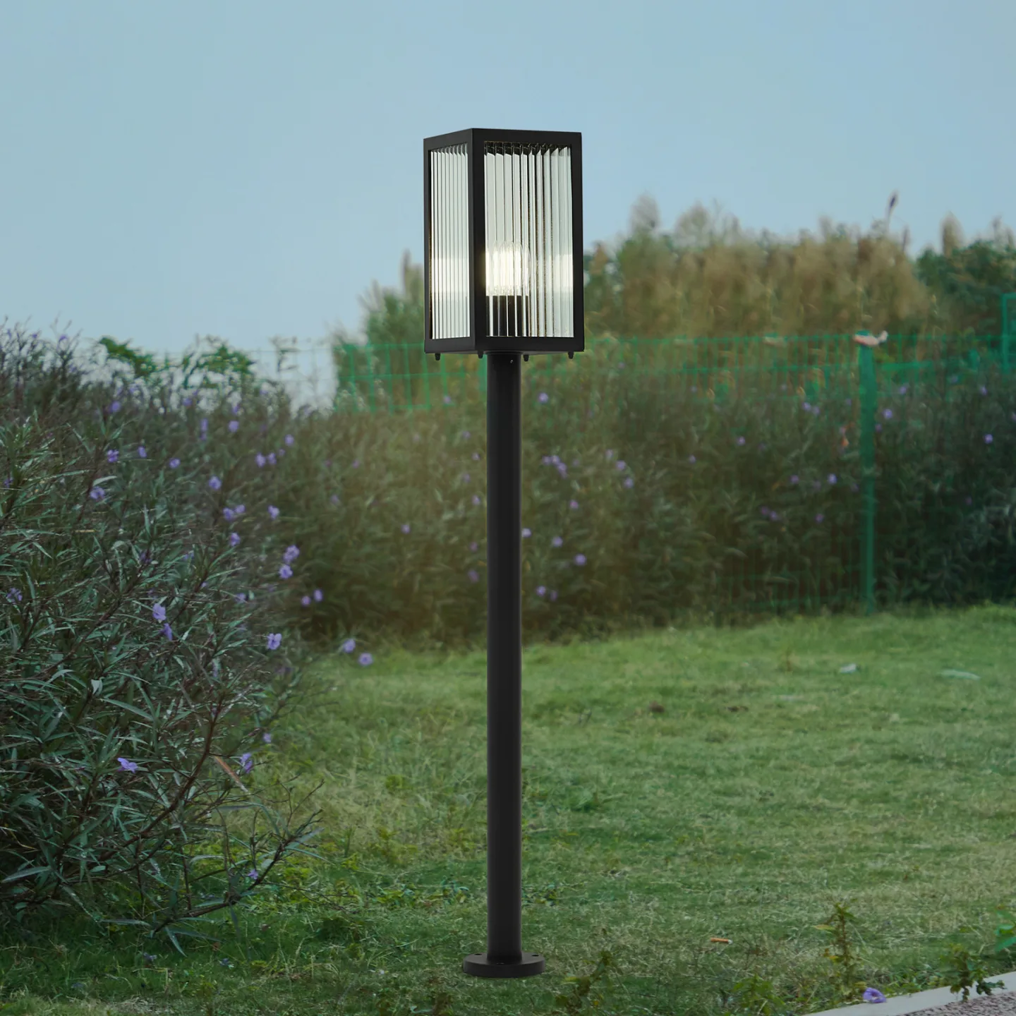Bolgar väglampa 15 cm svart glas metall - Lindby - Terrass - Modern - Med en ljuskälla