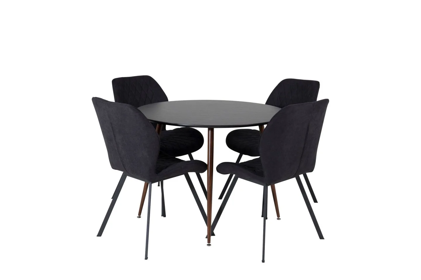 Plaza Matgrupp 100 cm Rund med 4 Gemma stolar - Svart