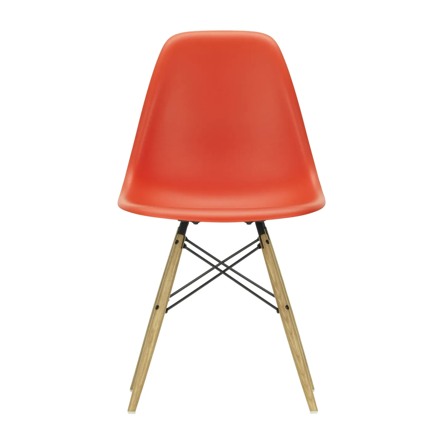 Vitra Eames Plastic Side Chair RE DSW stol 03 poppy red-ash