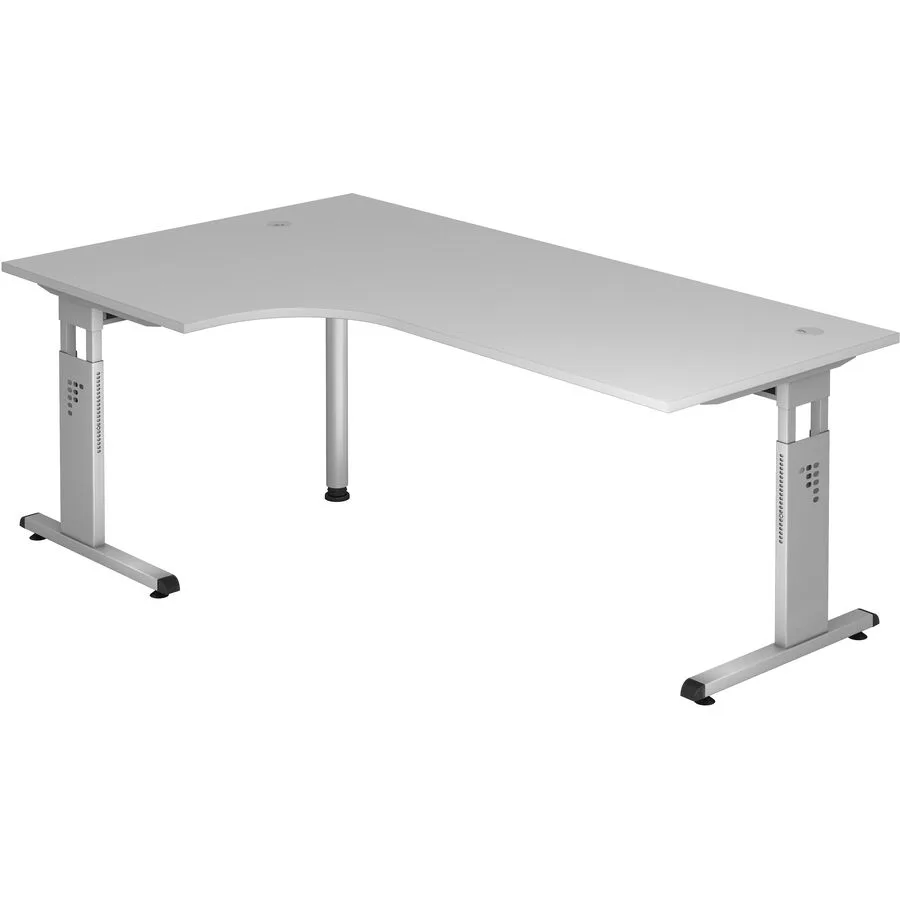 Schreibtisch Office Grau Holz 200 cm - Material: Holzwerkstoff
