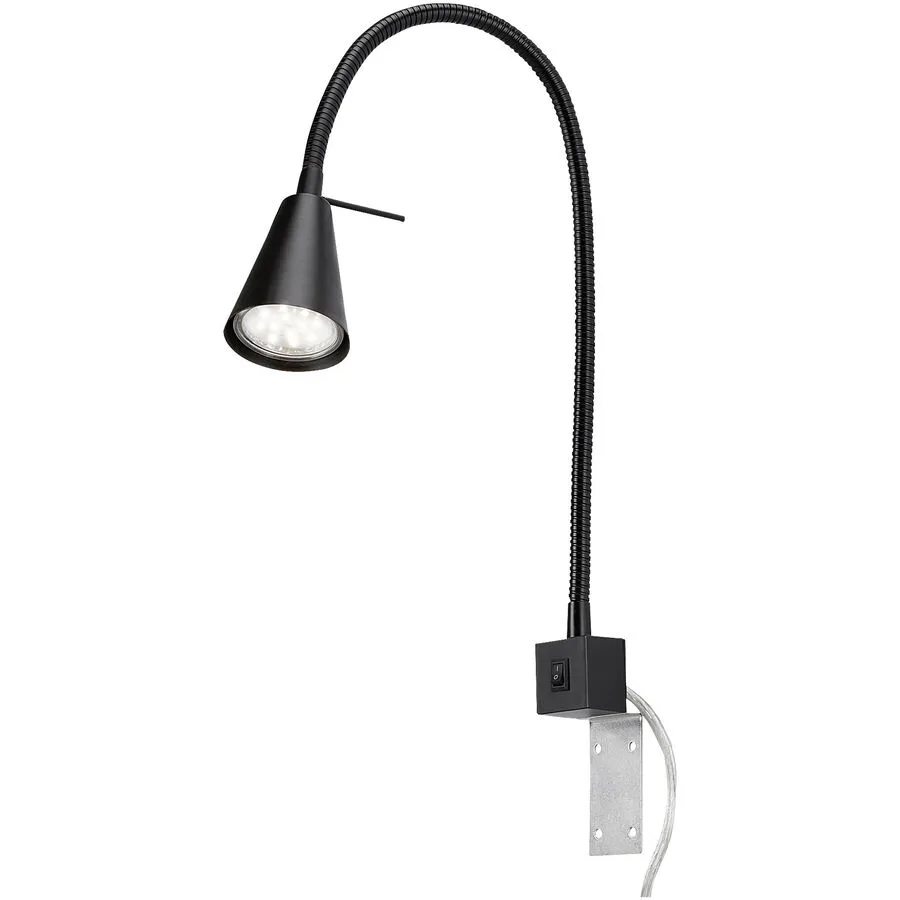 Wandlampe Boxwall Schwarz Metall 40 cm - LED - Lichtfarbe: Warmweiss - LED Energiesparlampen