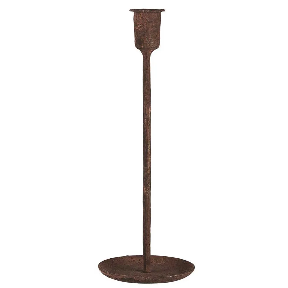 Ljusstake rostig i järn 28,5 cm