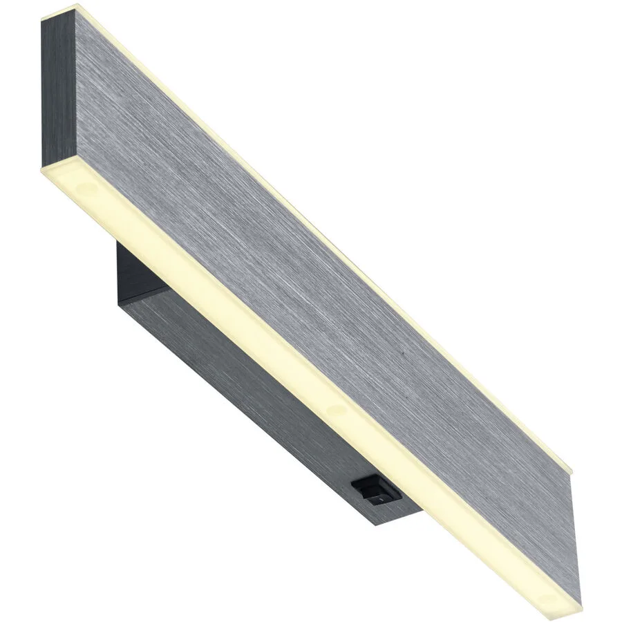 Wandlampe Delta Grau Metall 30 cm 3.4 cm - Farbe: anthrazit - LED - Lichtfarbe: Extra warmweiss - LED Energiesparlampen