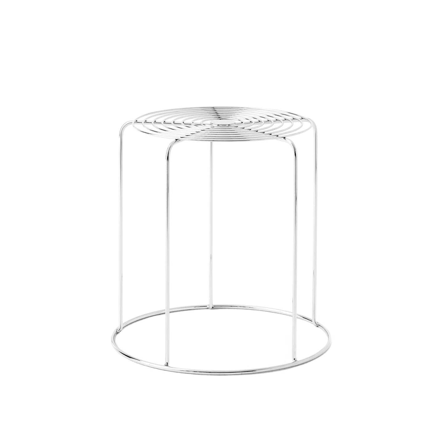 &Tradition - Wire Stool VP11, Stainless Steel - Pallar - Verner Panton - Silver - Metall