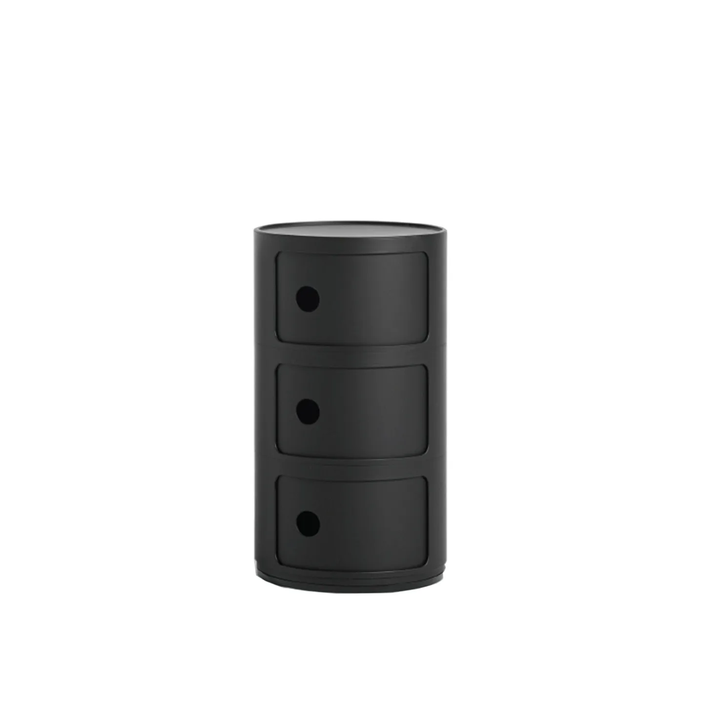 Kartell - Componibili 4988 Mat Black, 3 Compartments - Hurtsar - Anna Castelli Ferrieri - Svart - Plast
