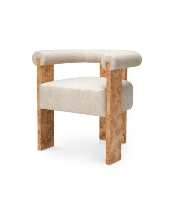 Percy armchair light brown mappa burl veneer