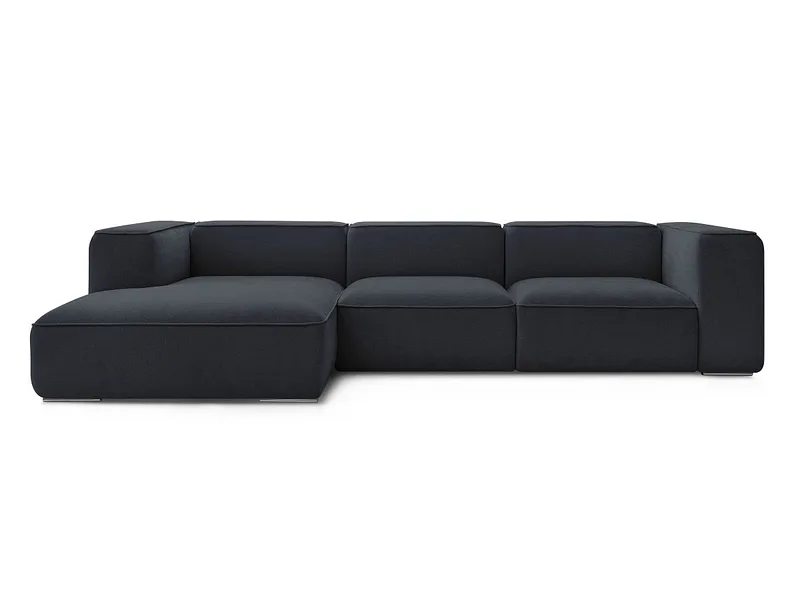 Ecksofa BOBOCHIC ZEPHYR Stoff mit Textur dunkelblau