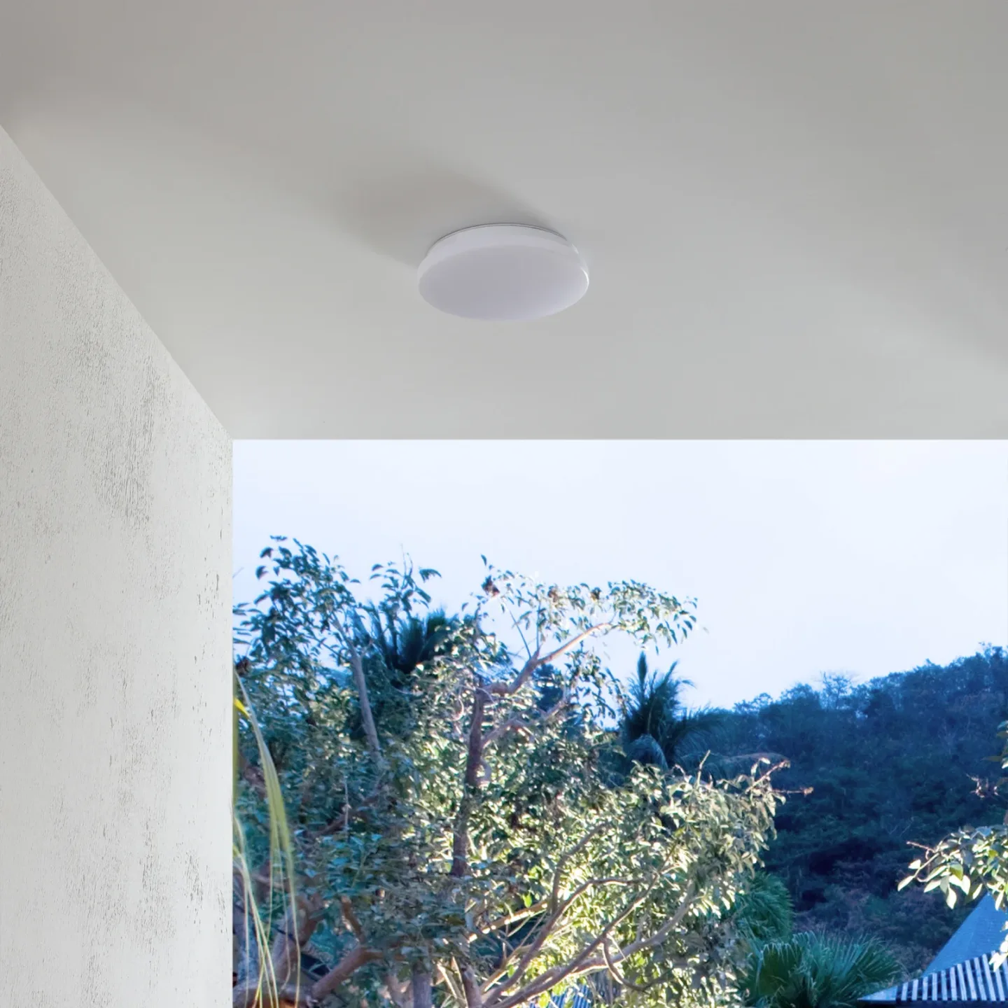 Doki LED loftlampe 4.000K Ø26 IP44 hvid - Lindby - Terrasse - Plastik - Rund