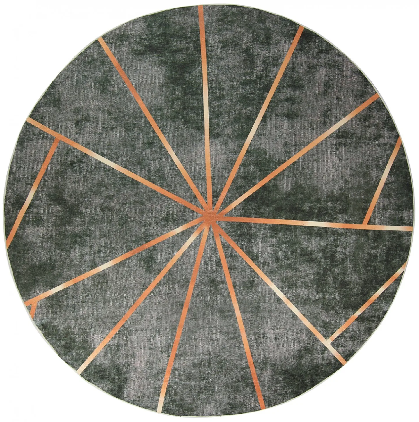 Rundt teppe - Bellizzi (grønn/oransje) (Størrelse: Ø 160 cm)