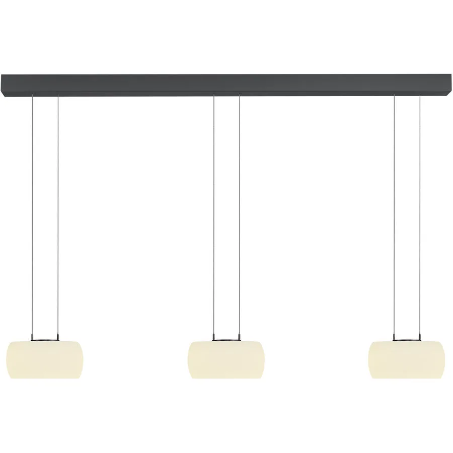 Designer-Pendellampe Bankamp Bold anthrazit 3-flammig - Farbe: anthrazit eloxiert - LED - Lichtfarbe: Extra warmweiss - Material: Aluminium/Stahl -