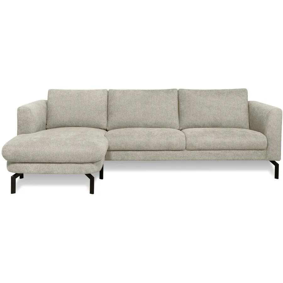 Ecksofa Gomero Links Stoff hellgrau B 254 T 150 cm