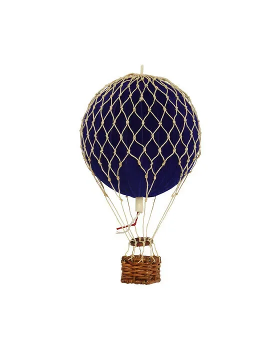 Floating The Skies Hot Air Balloon Velvet blue