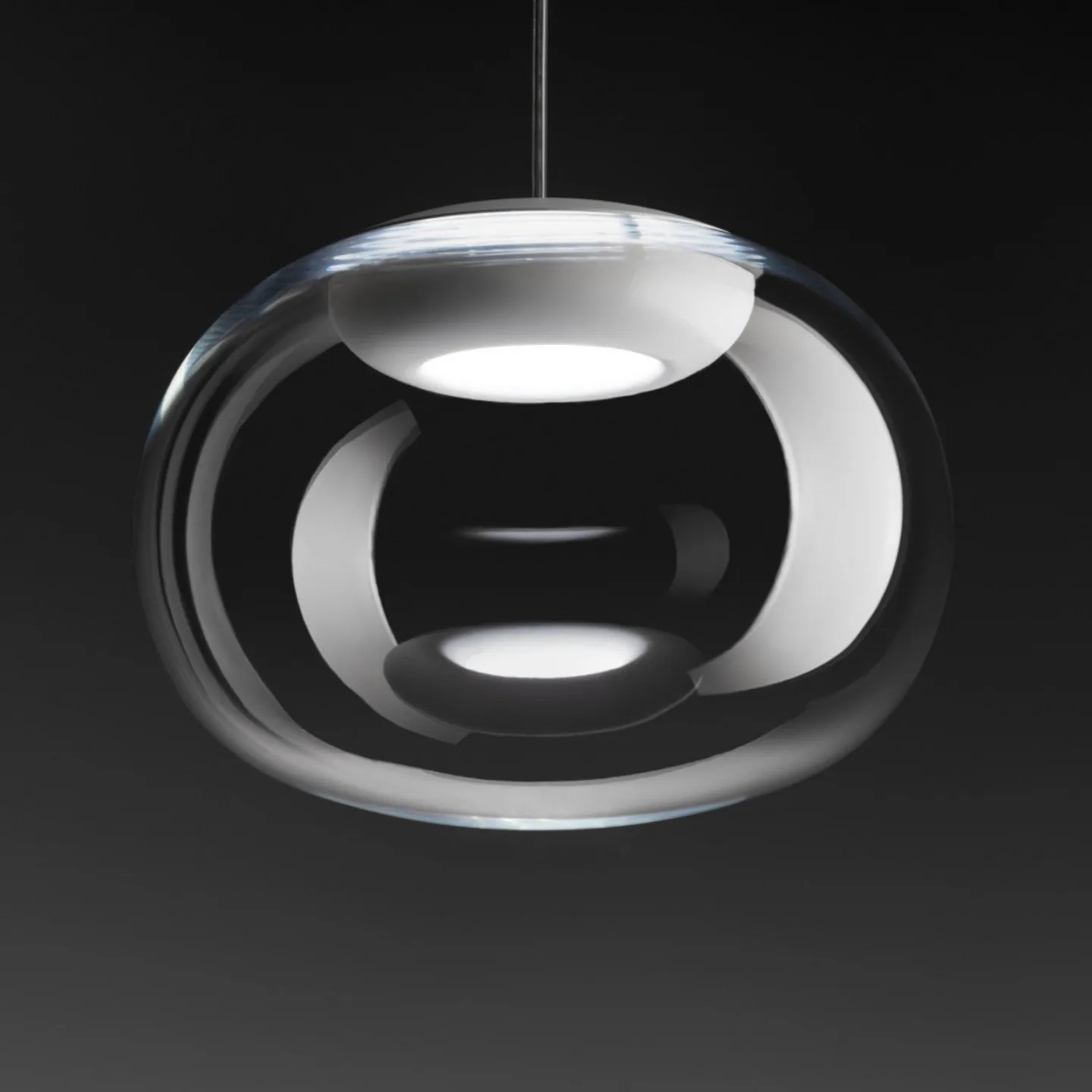 La Mariée LED-Hängelampe, transparent, Ø 28 cm - Stilnovo - Wohnzimmer - Design - Glas - Einflammig