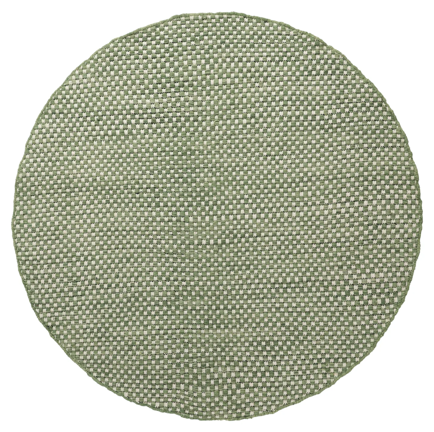 Rundt teppe - Ovelia (grønn/hvit) (Størrelse: Ø 160 cm)