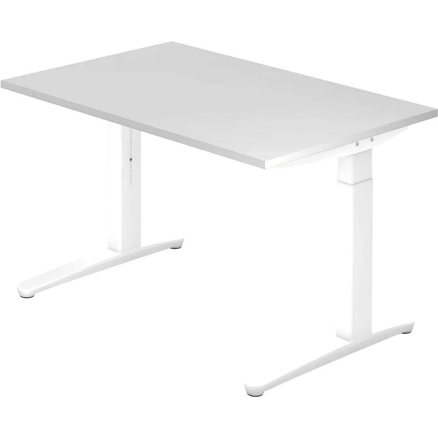 Schreibtisch Office weiss Holzwerkstoff Höhenverstellbar B 120 T 80 cm