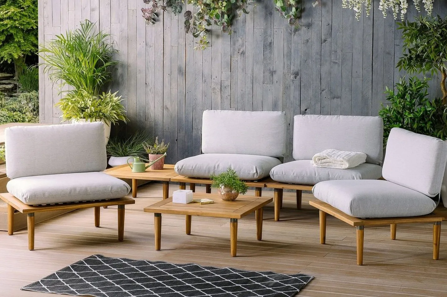 Frascati Loungegrupp Utomhus 80 cm - Grå