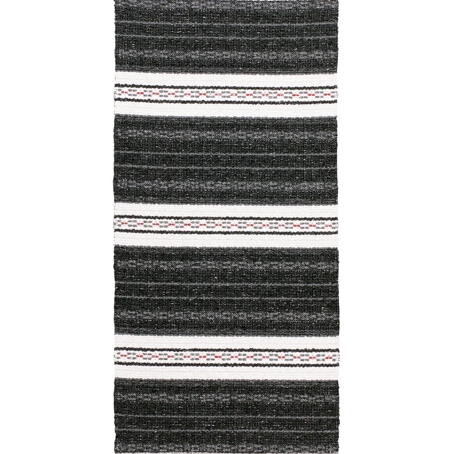 HORREDSMATTAN Teppich Asta schwarz Streifen Mischgewebe 70 x 100 cm