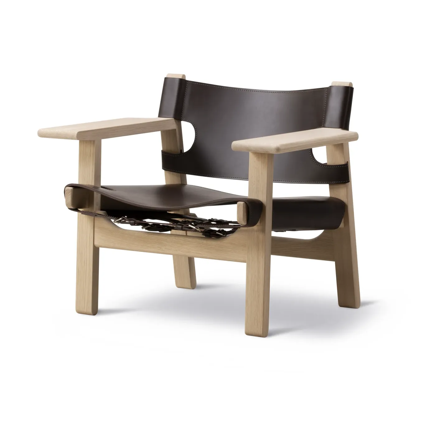 Fredericia Furniture Den spanske stol fåtölj Läder mörkbrun-såpad ek