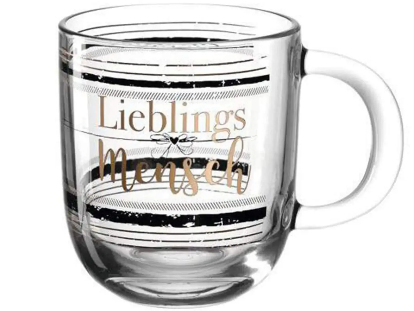Alltron Kaffeetasse Emozione Lieblingsmensch 400 ml Transparent | Schubiger Möbel