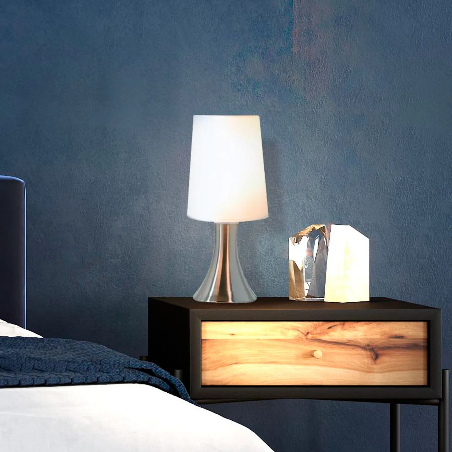 Tilt Tischleuchte aluminium/weiß Höhe 31 cm - Corep SAS - Wohnzimmer - Metall - Mit Schirm