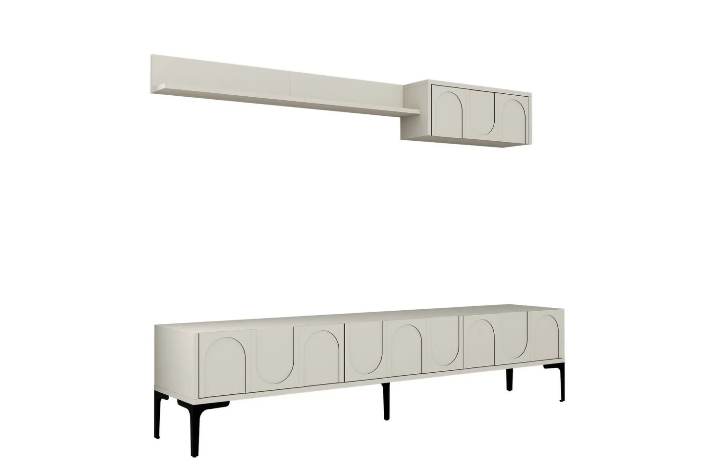 Hazim Tv-bänk 180 cm - Cream/Svart
