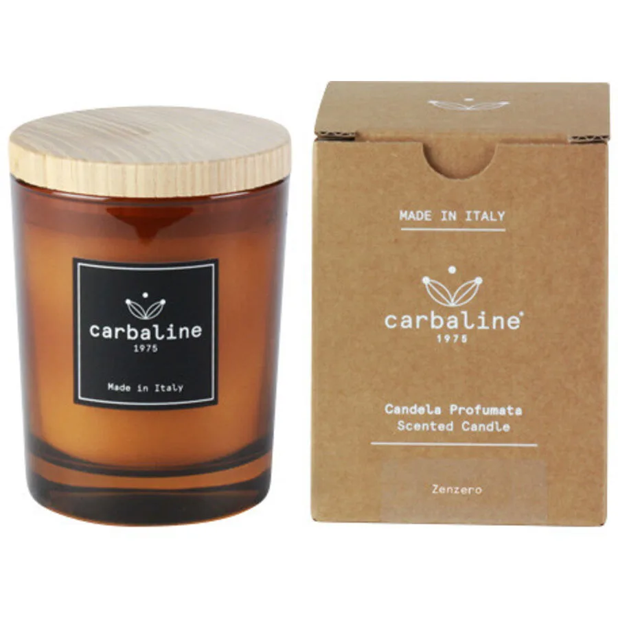Duftkerze Carbaline weiss H 9 D 6 cm 36 hr - Material: Glas/Wachs/Holz