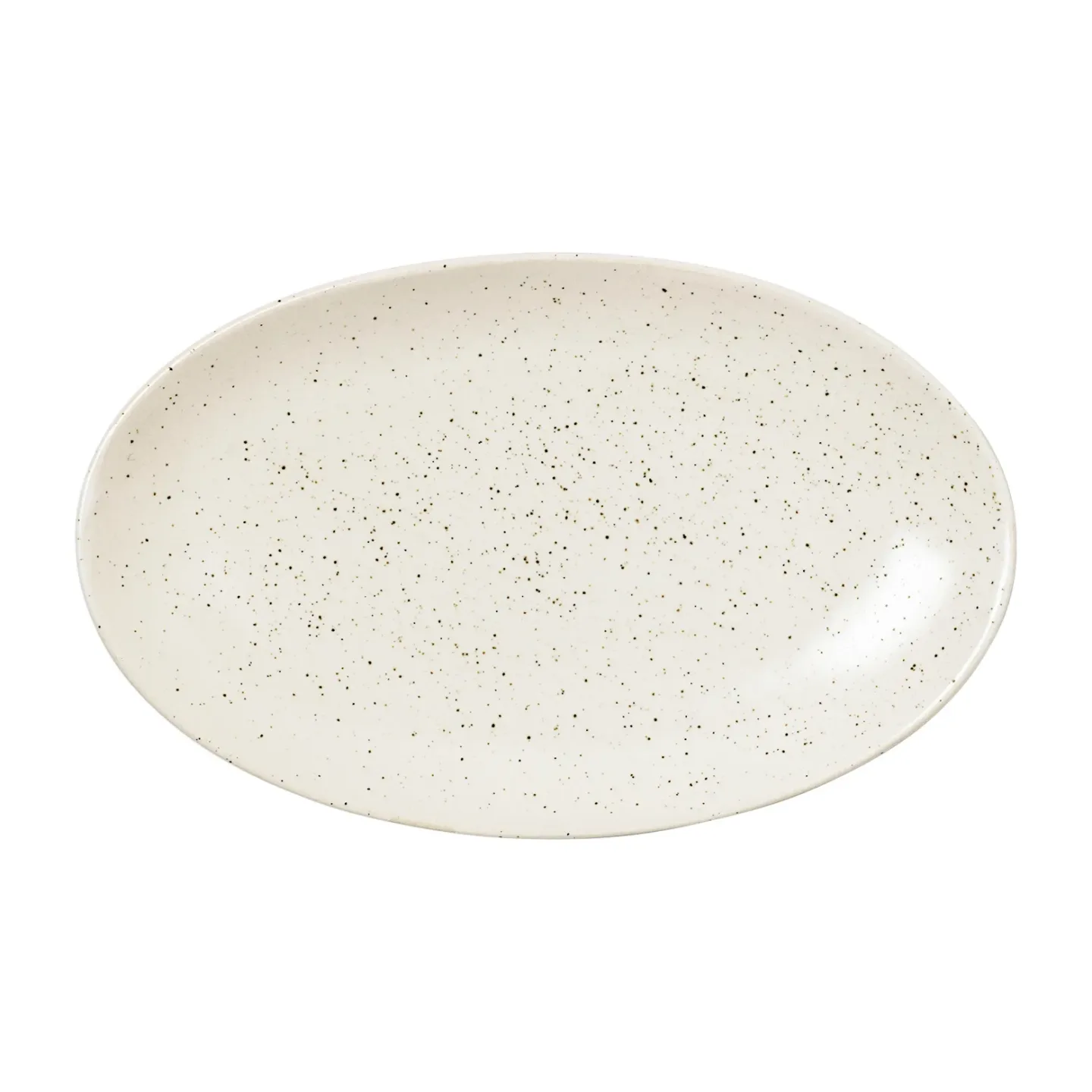Broste Copenhagen Nordic Vanilla Teller oval 22cm Cream with grains