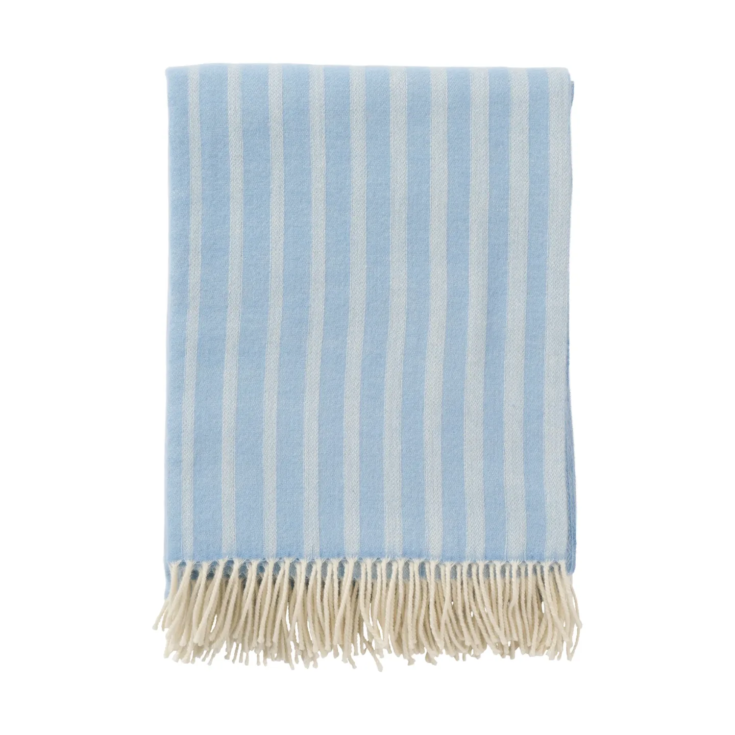 Klippan Yllefabrik Irregular stripes Wolldecke Infinity blue, 130x200 cm