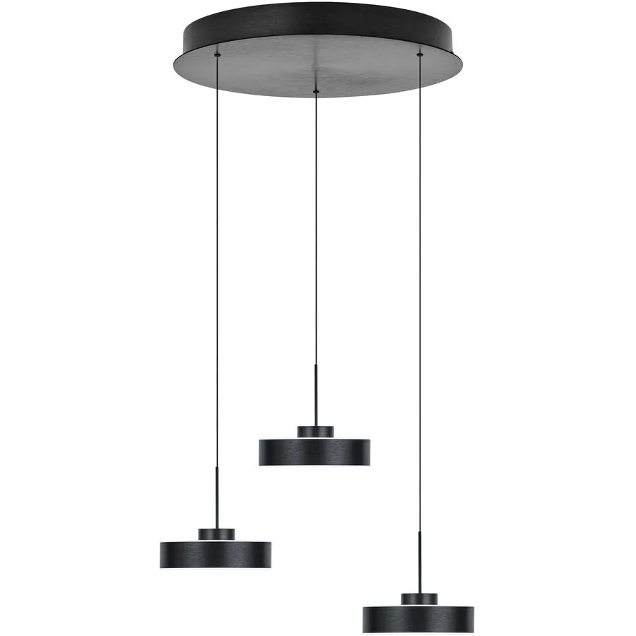 Pendellampe Spencer Grau Aluminium/Eisen 43 cm - Farbe: anthrazit eloxiert - LED - Lichtfarbe: Warmweiss - LED Energiesparlampen