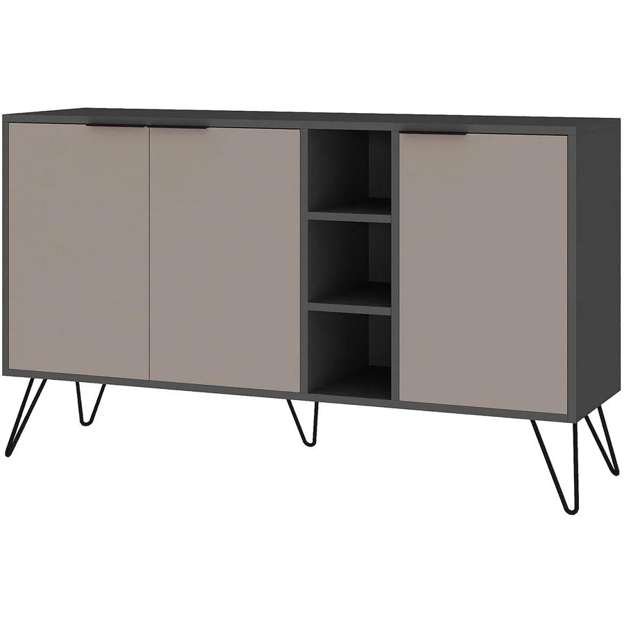 Konsole Yemek anthrazit 100% melaminbeschichtete Spanplatte B 142 H 83 cm